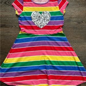 Girls Rainbow dress size M(7/8)